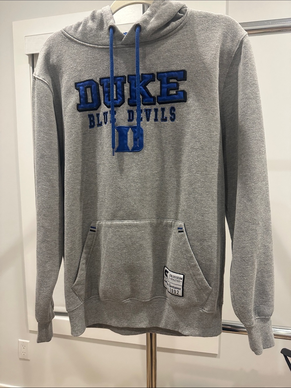 Source Unknown Gray Duke Blue Devils Pullover Hoodie with Blue Accents